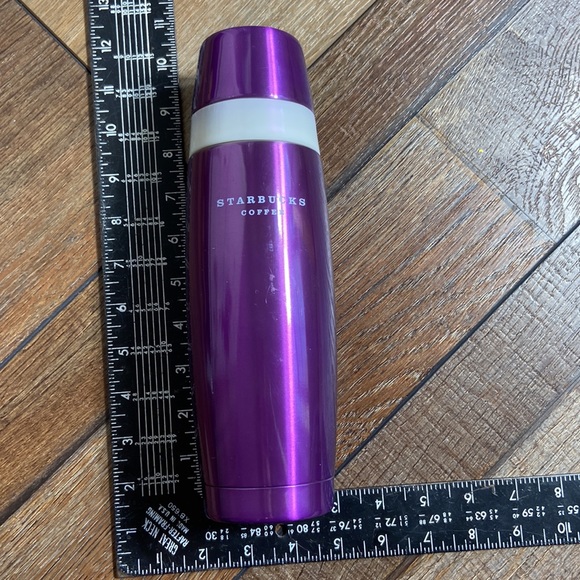 Starbucks 16 ounce Insulated Thermos with Drinking Cup Metallic Purple 2006 - Picture 13 of 16